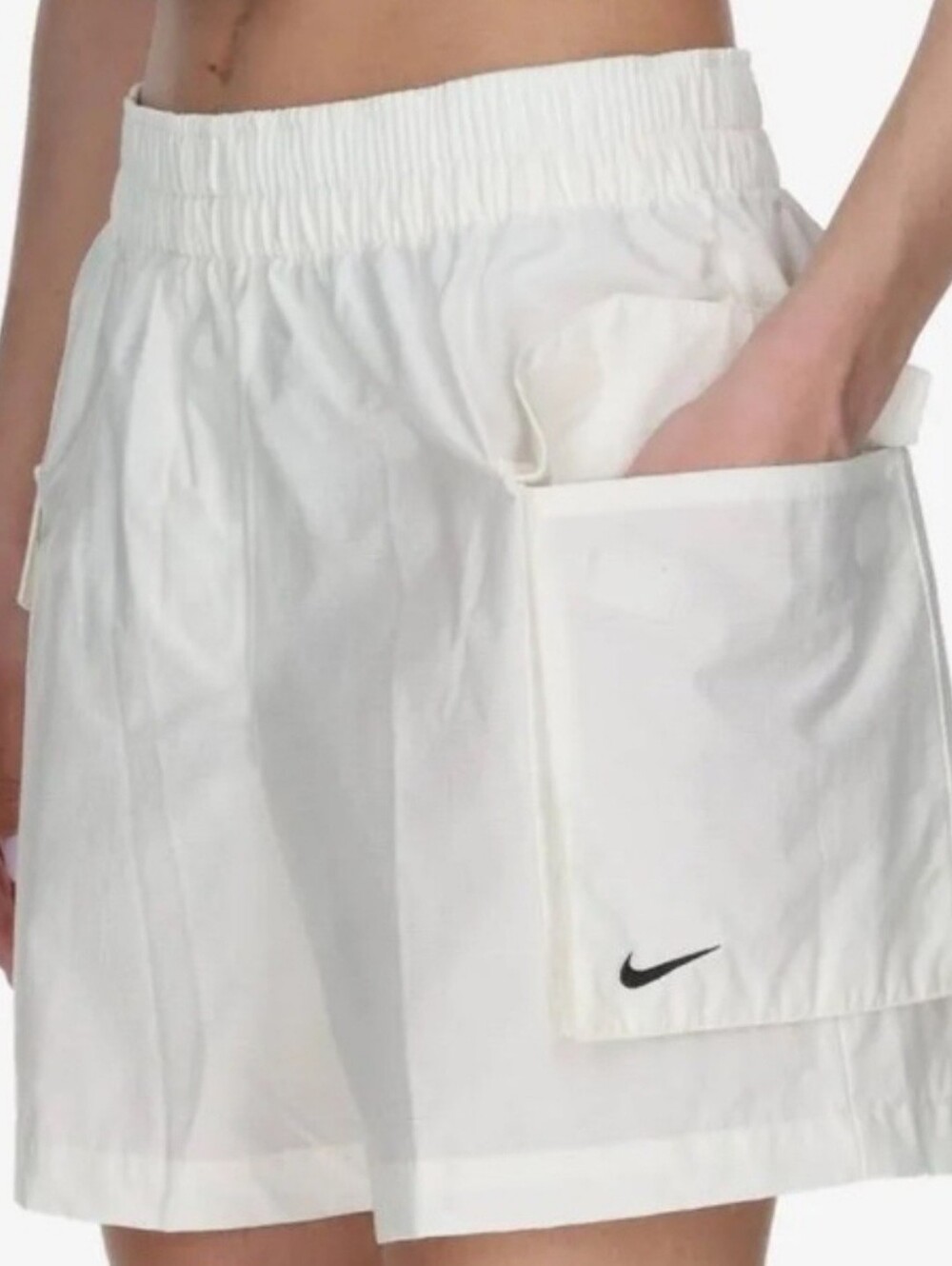Nike White Skirt with Side Pocket and Black Swoosh